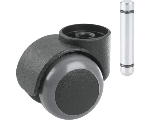 Tarrox Doppelrolle für empfindliche Böden Kunststoff schwarz bis 40 kg, EN 12529 mit Stift-0