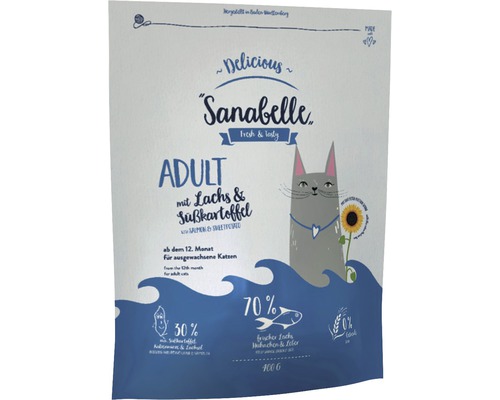 Katzenfutter trocken Sanabelle Adult Lachs & Süßkartoffel 400 g-0