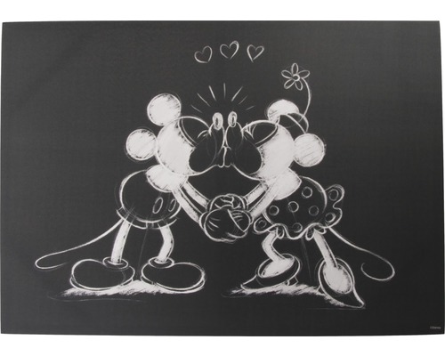 Leinwandbild Disney Mickey Minnie Sketch Kissing II 50x70 cm-0
