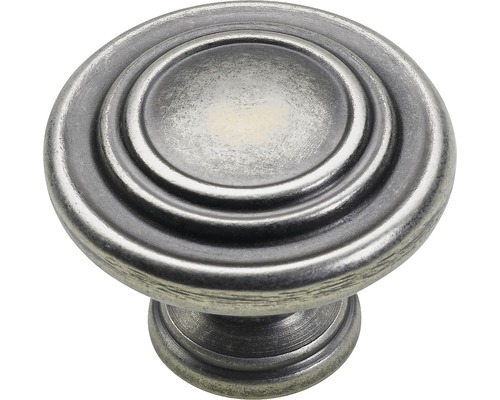 Möbelknopf Zinkdruckguss silber/brüniert ØxH 32/25 mm