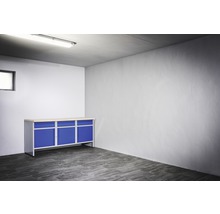 Werkbank Industrial B 1.0 1770 x 880 x 700 mm 3 Türen 9 Schubladen grau/blau-thumb-3