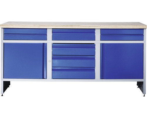 Werkbank Industrial B 8.0 1770 x 880 x 700 mm 2 Türen 8 Schublade grau/blau-0