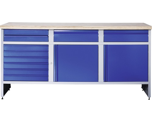 Werkbank Industrial B 6.0 1770 x 880 x 700 mm 2 Türen 10 Schubladen grau/blau-0