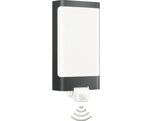 Steinel LED Sensor Außenwandleuchte 9,3W 946 lm 3000 K warmweiß L 305 mm L 240 S anthrazit/weiß-0