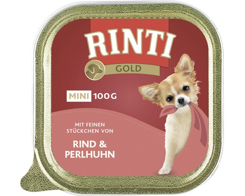 Hundefutter nass RINTI gold Mini Rind & Perlhuhn 100 g-0