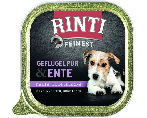 Hundefutter nass RINTI Feinest Geflügel & Ente 150 g-0