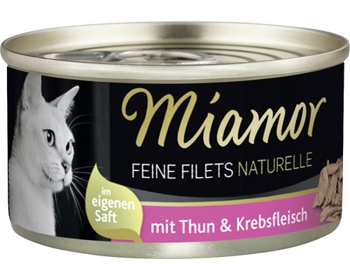 Katzenfutter nass Miamor Feine Filets Naturelle mit Thunfisch und Krebsfleisch 80 g