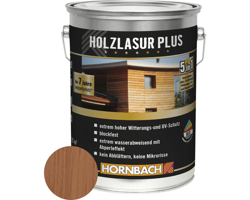 HORNBACH Holzlasur Plus mahagoni 5 L-0