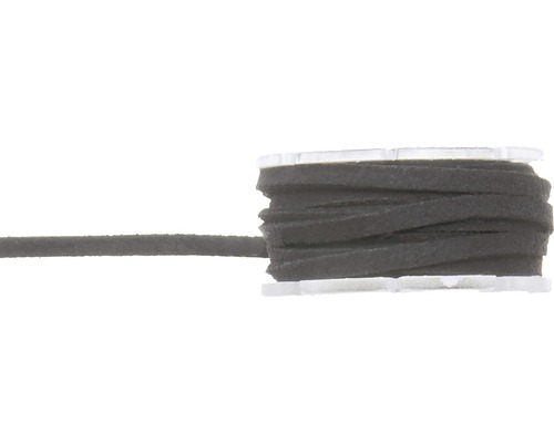Velour-Lederband-Rolle schwarz 3 mm 2 m