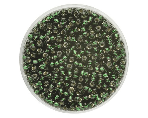 Rocailles Silbereinzug dunkelgrün 2,6 mm 17 g