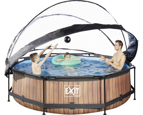 exit frame pool o 300 cm inkl abdeckung holz bei hornbach kaufen