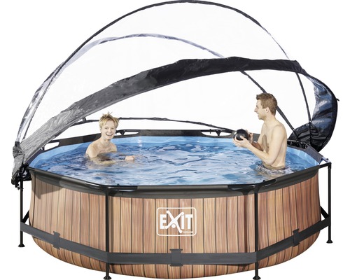 exit frame pool o 300 cm inkl abdeckung holz bei hornbach kaufen