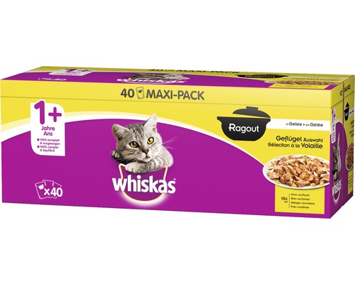 Katzenfutter nass whiskas Maxipack 1+ Geflügel 40 x 85 g