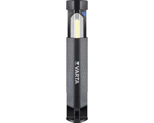 Varta LED Arbeitslampe Leuchtweite 125 m 5W LED mit 4x AA Batterien rutschfest WORK FLEX TELESCOPE LIGHT schwarz IP54