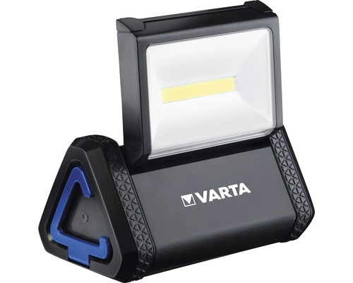 Varta LED Arbeitslampe Taschenlampe Leuchtweite 22 m COB LED inkl. 3x AA Batterien IP54 WORK FLEX AREA LIGHT schwarz