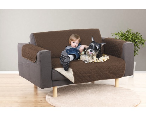 Sofaüberzug EASYmaxx Couch Coat 2-Sitzer 180x240 cm braun-beige