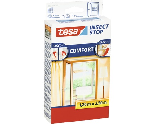 Fliegengitter Lamellentür tesa Insect Stop Comfort ohne Bohren weiss 2x 65x250 cm
