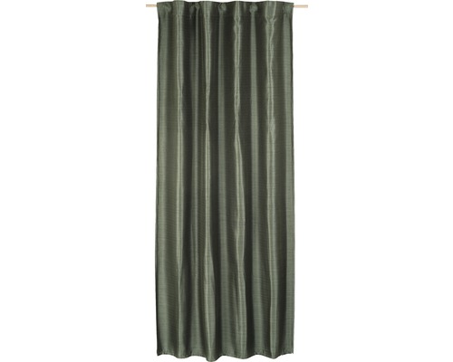 Vorhang mit Gardinenband Selection Texture 03 dunkelgrün 140 x 255 cm