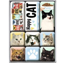 Dekomagnet-Set Happy Cats 7-teilig 9,3x2 cm-thumb-0