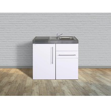 Miniküche Stengel-Küchen Premiumline 100 cm Frontfarbe Weiß Glänzend Korpusfarbe Weiß inkl. Einbaugeräte 1010010063100-thumb-0