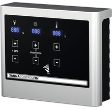 Saunahaus Karibu Zirkon 1 inkl.9 kW Ofen u.ext.Steuerung mit Vorraum und Holztüre mit Klarglas anthrazit/weiß-thumb-6