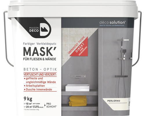Maison Deco MASK´ farbiger Verkleideputz Effektputz für Fliesen perlgrau 9 kg