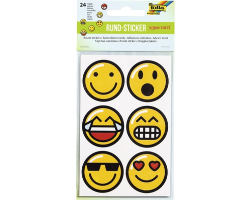 Rund-Sticker Emojis 24-tlg.-0