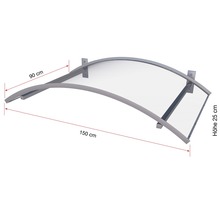 Gutta Bogenvordach mit LED 150x90 cm weiß mit Polycarbonat-Abdeckung klar-thumb-1