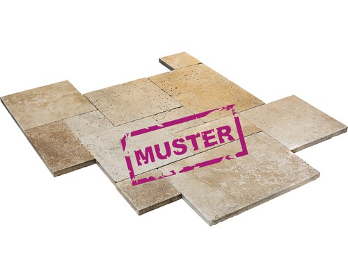Muster zu Travertin Terrassenplatte Napoli