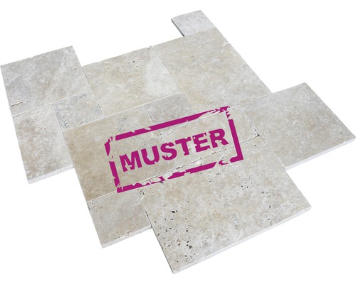Muster zu Flairstone Travertin Terrassenplatte BARI