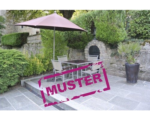 Muster zu Gneis Terrassenplatte Luserna grau