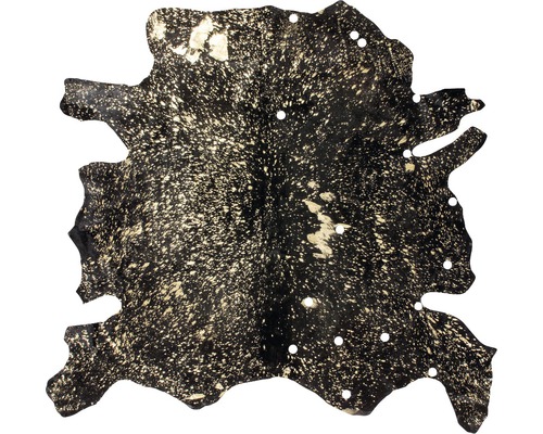 Kuhfell Glam 110 schwarz gold 135x165 cm (Echtleder)