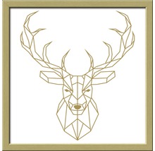 Gerahmtes Bild Golden Polygon Deer 33x33 cm-thumb-0