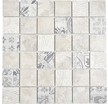 Keramikmosaik Quadrat Marmor/Keramik mix grau