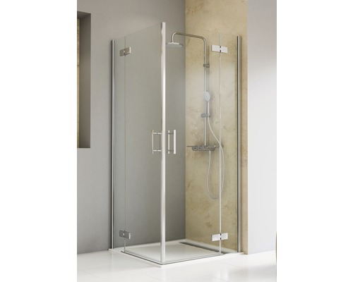 Eckeinstieg 4-teilig Schulte Toura Plus 90x90 cm Klarglas Profilfarbe chrom