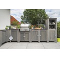 Gartenschrank/Outdoorküche Konsta Typ 559 Hochschrank inkl. 2 Türen 60x40x160 cm hellgrau