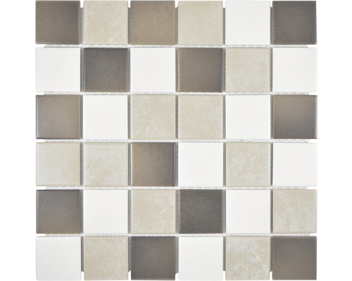 Keramikmosaik CD 218 Quadrat 30,6x30,6 cm mix beigebraun