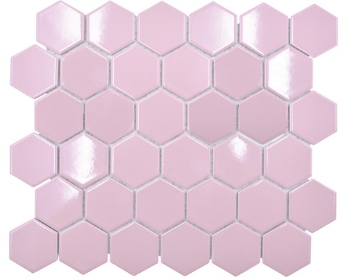 Keramikmosaik HX520 Hexagon Uni altrosa glänzend