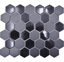 Keramikmosaik HX 09059 Hexagon 32,5x28,1 cm mix schwarz R10B-thumb-0