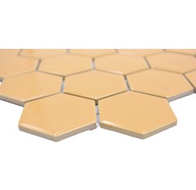 Keramikmosaik Hexagon HX 570 32,5x28,1 cm ockerorange matt-thumb-1