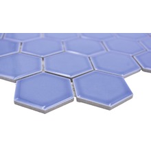 Keramikmosaik HX580 Hexagon Uni hellblau glänzend-thumb-1