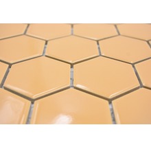 Keramikmosaik Hexagon HX 570 32,5x28,1 cm ockerorange matt-thumb-2