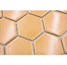 Keramikmosaik Hexagon HX 570 32,5x28,1 cm ockerorange matt-thumb-3