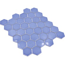 Keramikmosaik HX580 Hexagon Uni hellblau glänzend-thumb-4