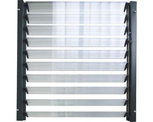 Lamellenfenster RION für Gewächshäuser 4 mm Doppelstegplatten 60x64 cm silber
