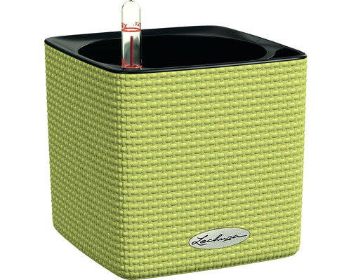 Blumentopf Lechuza Cube Color Kunststoff 14x14x14 cm limettengrün inkl. Erdbewässerungssystem und Wasserstandsanzeiger