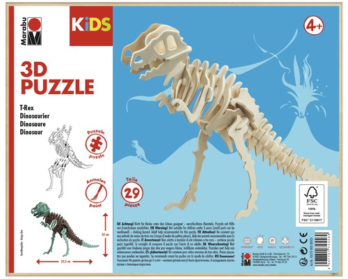 3D-Holzpuzzle T-Rex Dino Dinosaurier Tyrannosaurus Rex Puzzle Holz Geschenk 