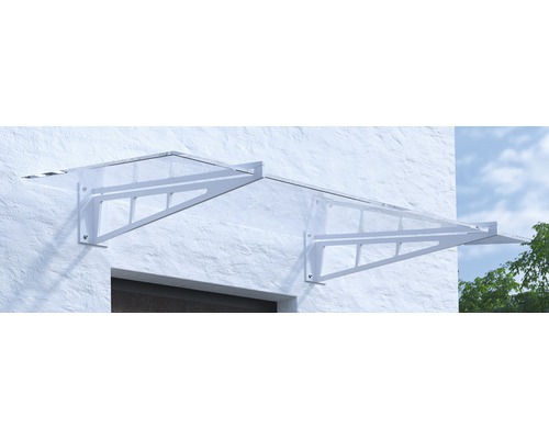 ARON Vordach Pultform Calais VSG 150x105 cm weiß ohne Wandanschlussprofil
