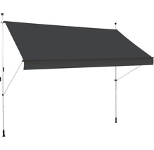 Klemmmarkise (Balkonmarkise) 2x1,2 Stoff Uni grau Gestell RAL 9006 weißaluminium (Bausatz)-thumb-0