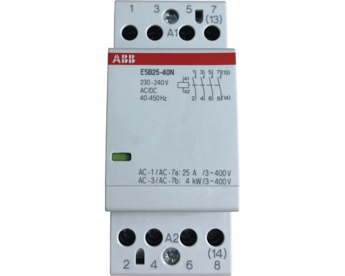 ABB Inst.-Schütz 230-240V 25A 0S/4Ö brummfrei ESB25-04N-06 Elektro und Haustech 